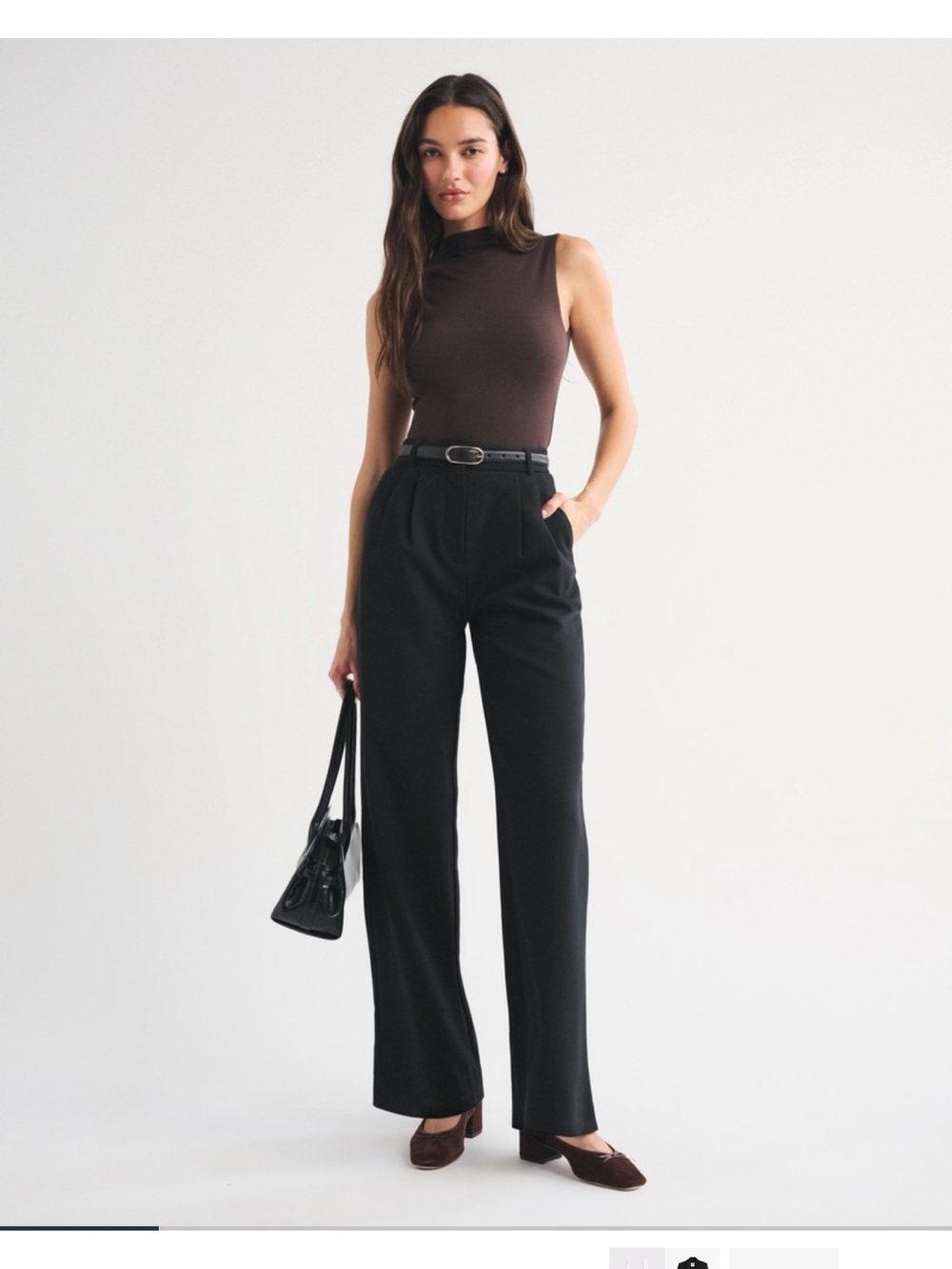 Abercrombie & Fitch Black Sloan Wide-Leg Trousers